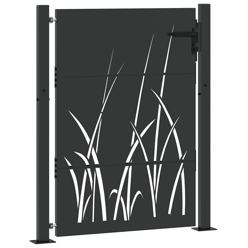 Vrtna vrata Crna 110 x 155 cm Čelik s praškastim premazom