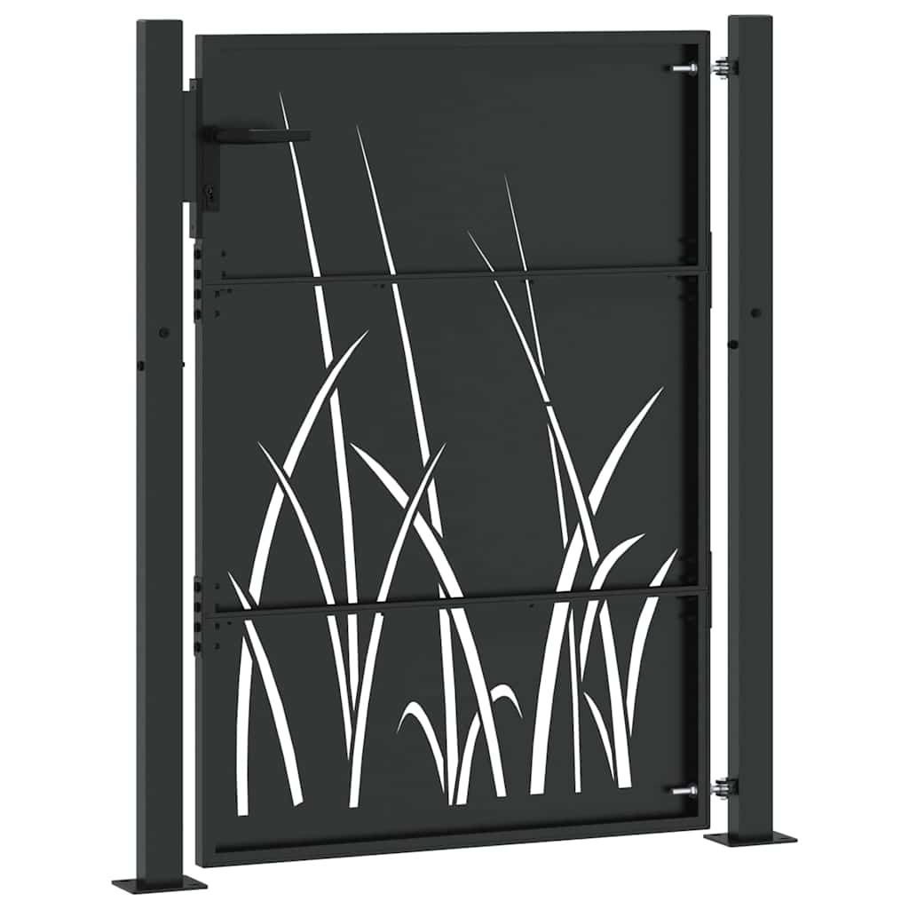 Vrtna vrata Crna 110 x 155 cm Čelik s praškastim premazom
