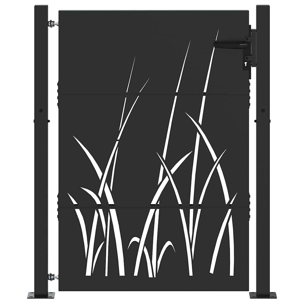 Vrtna vrata Crna 110 x 155 cm Čelik s praškastim premazom