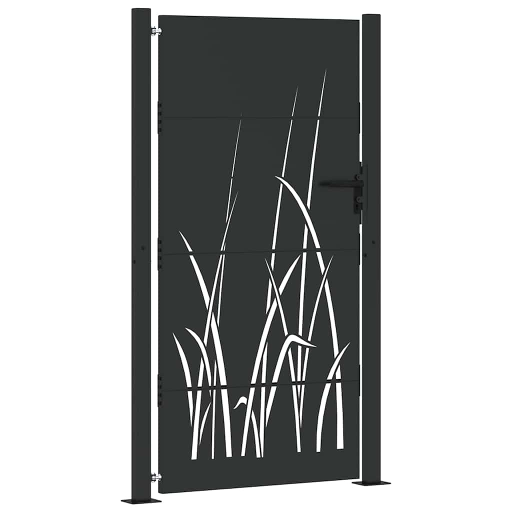 Vrtna vrata Crna 110 x 205 cm Čelik s praškastim premazom