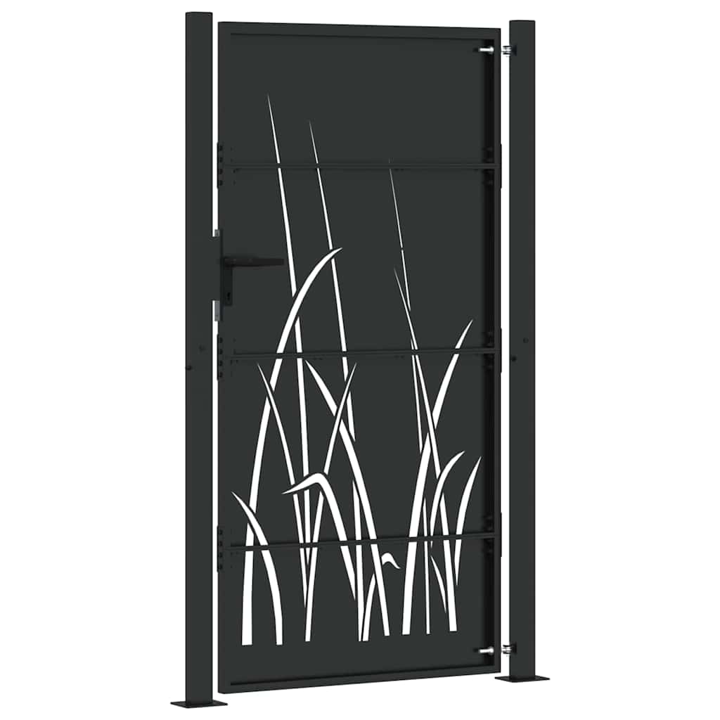 Vrtna vrata Crna 110 x 205 cm Čelik s praškastim premazom