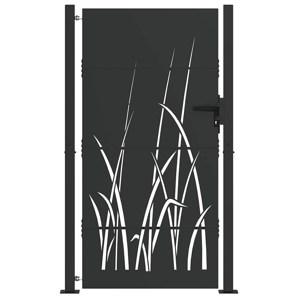 Vrtna vrata Crna 110 x 205 cm Čelik s praškastim premazom