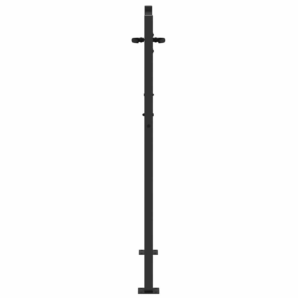 Vrtna vrata Crna 110 x 130 cm Čelik s prahom premazan