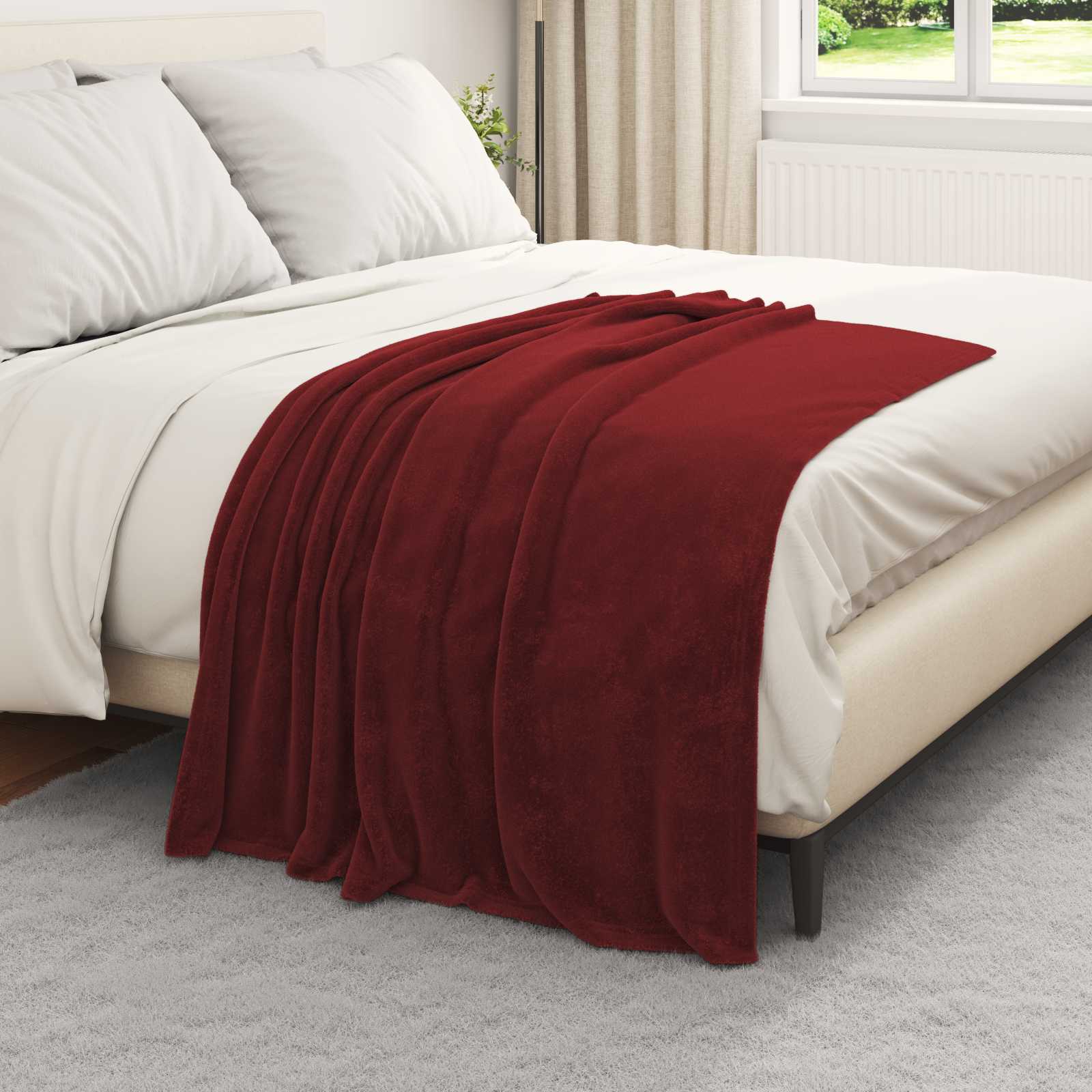 Pokrivač Bordeaux Crvena 130 x 150 cm Runo