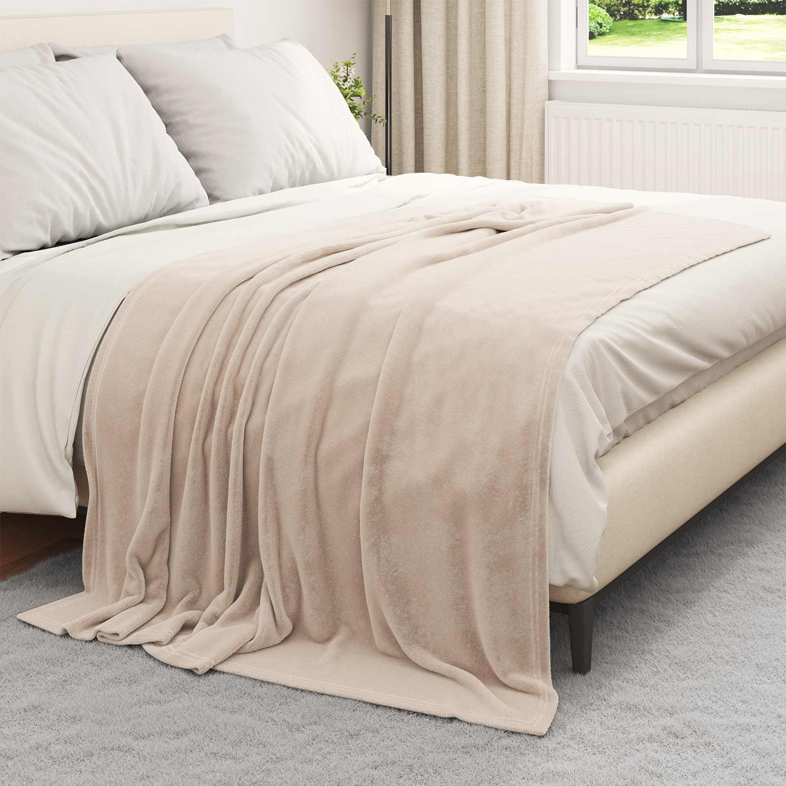 Pokrivači za bacanje 6 pcs Bež 150 x 200 cm Runo