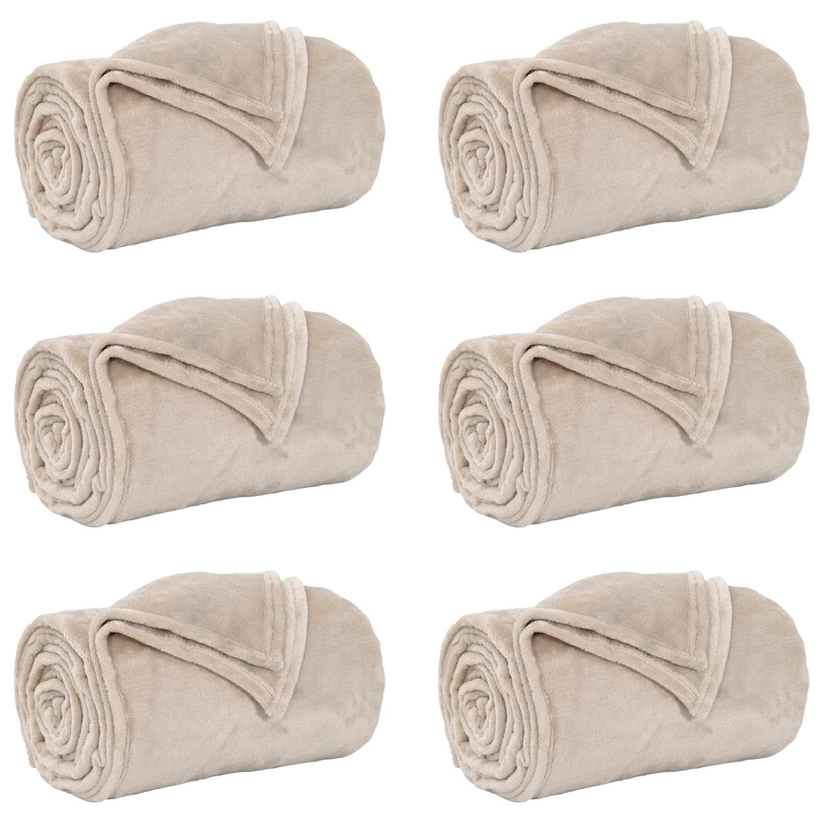 Pokrivači za bacanje 6 pcs Bež 150 x 200 cm Runo