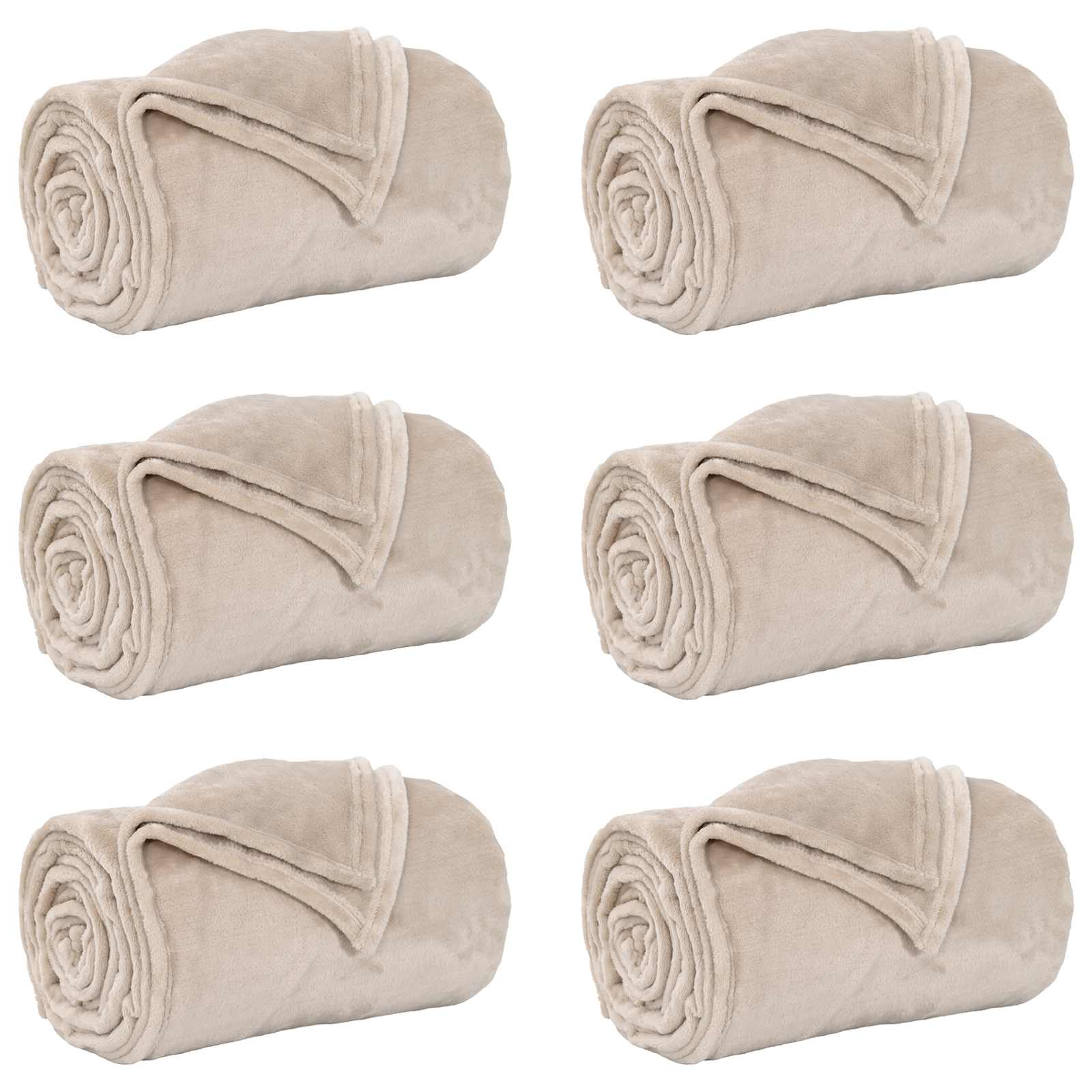 Pokrivači za bacanje 6 pcs Bež 220 x 240 cm Runo