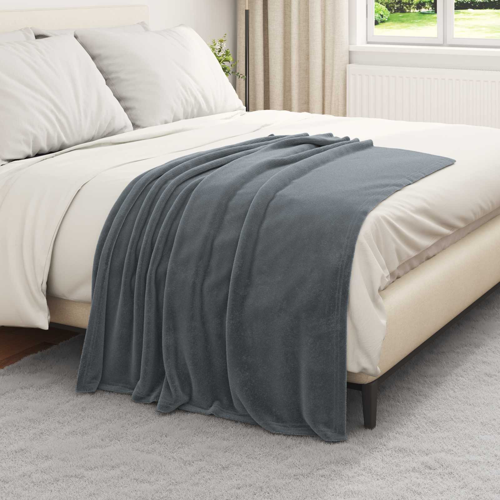Pokrivači za bacanje 6 pcs Tamno siva 130 x 150 cm Runo