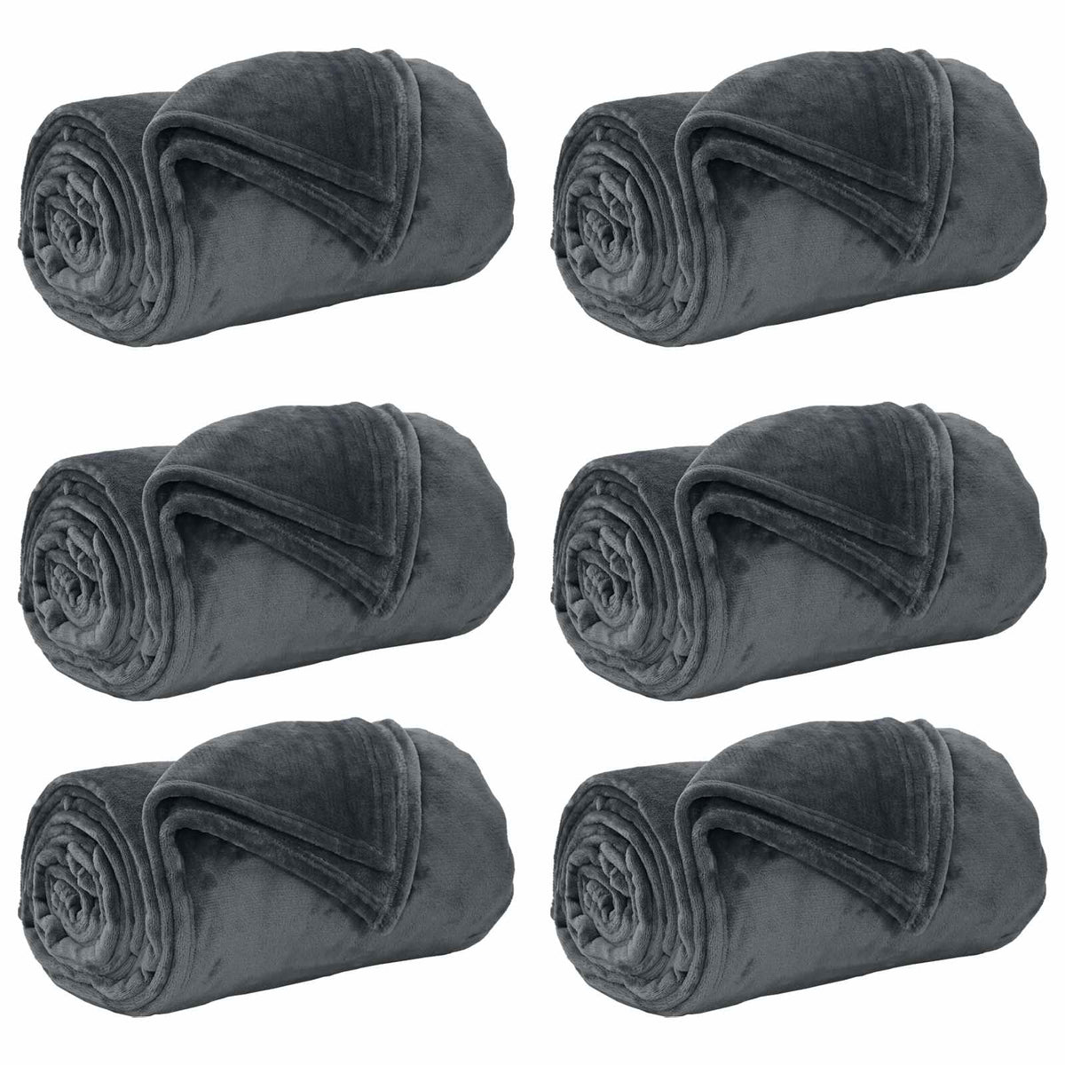 Pokrivači za bacanje 6 pcs Tamno siva 130 x 150 cm Runo