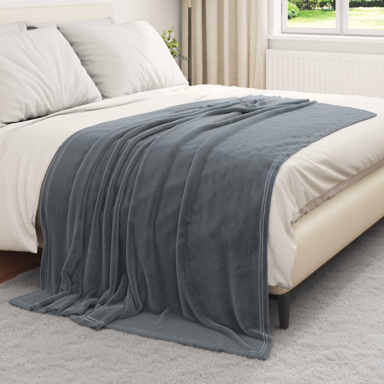 Pokrivači za bacanje 6 pcs Tamno siva 150 x 200 cm Runo