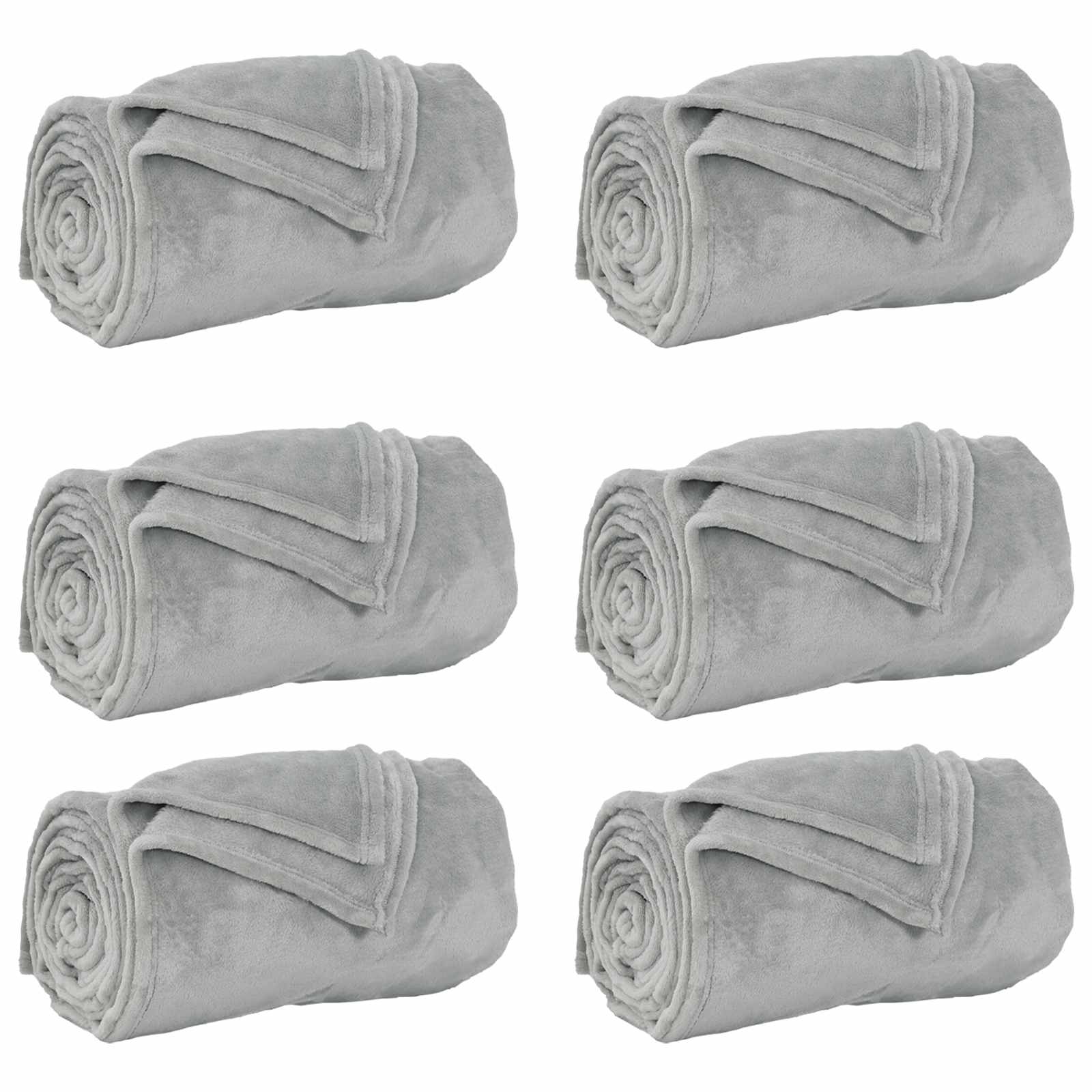 Pokrivači za bacanje 6 pcs Siva 130 x 150 cm Runo