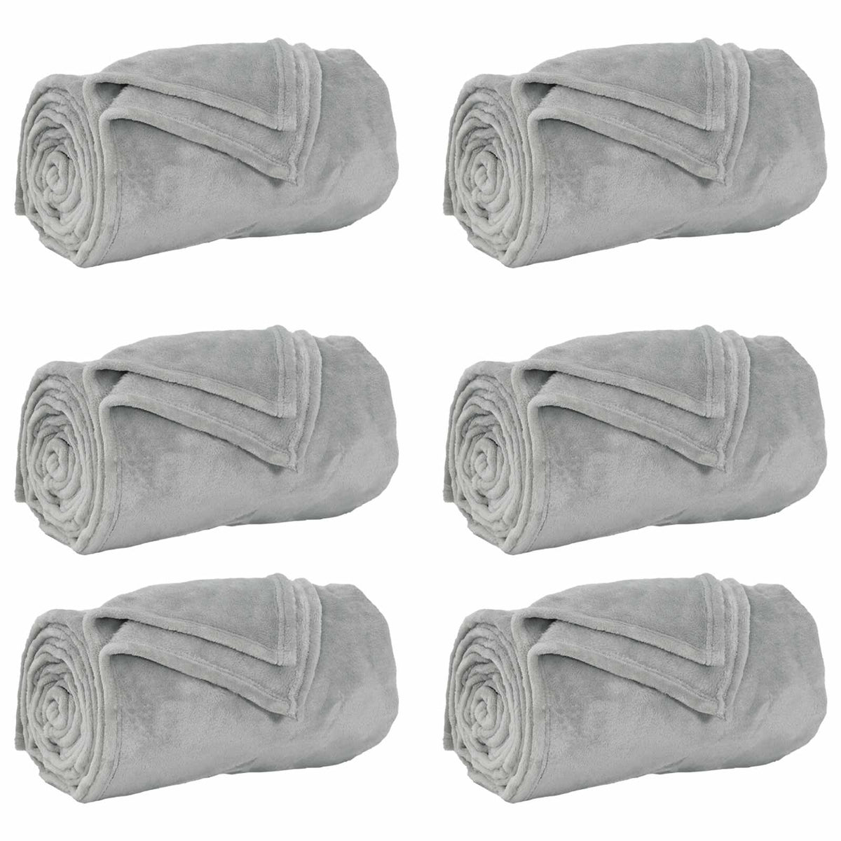 Pokrivači za bacanje 6 pcs Siva 130 x 150 cm Runo