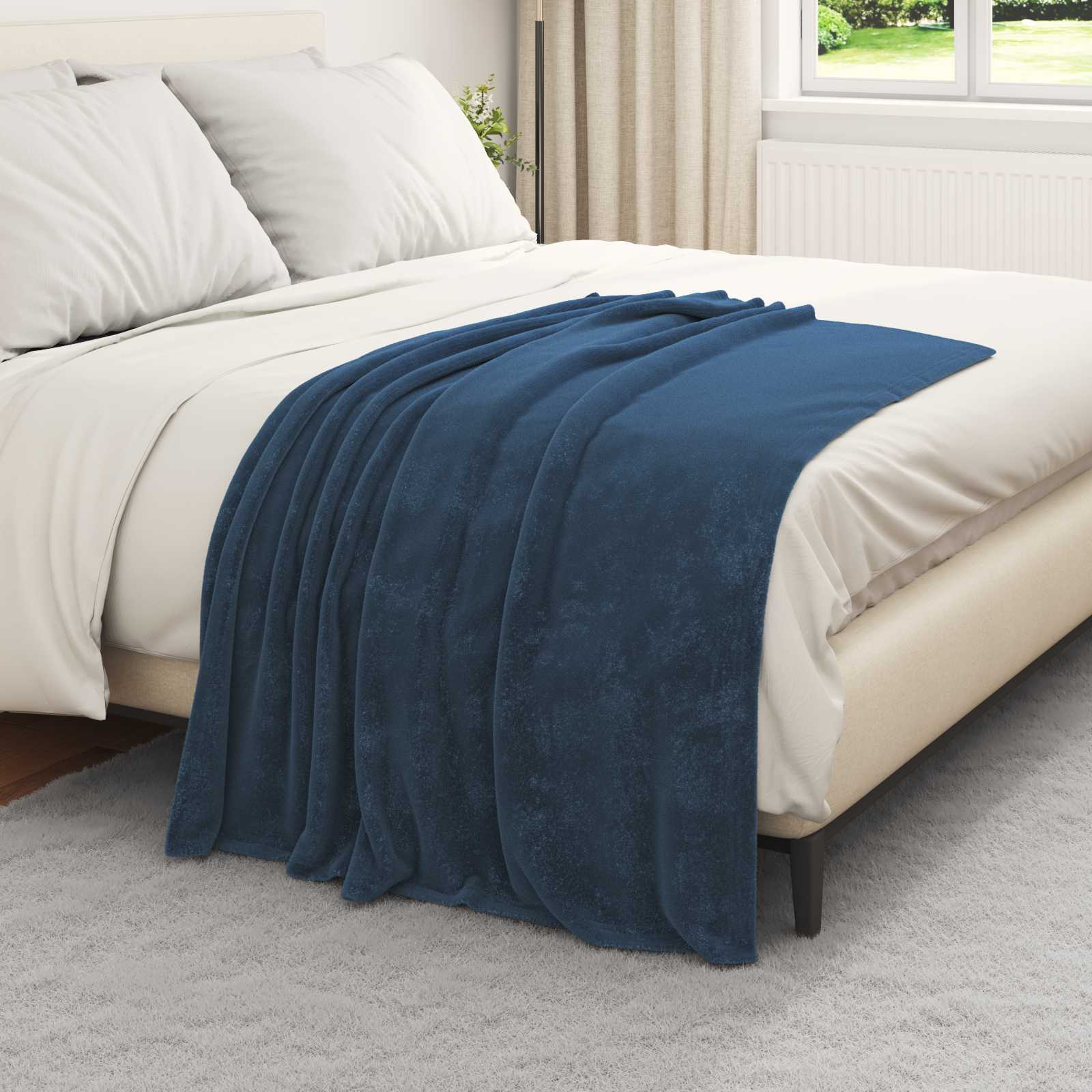 Pokrivači za bacanje 6 pcs Mornarsko plava 130 x 150 cm Runo