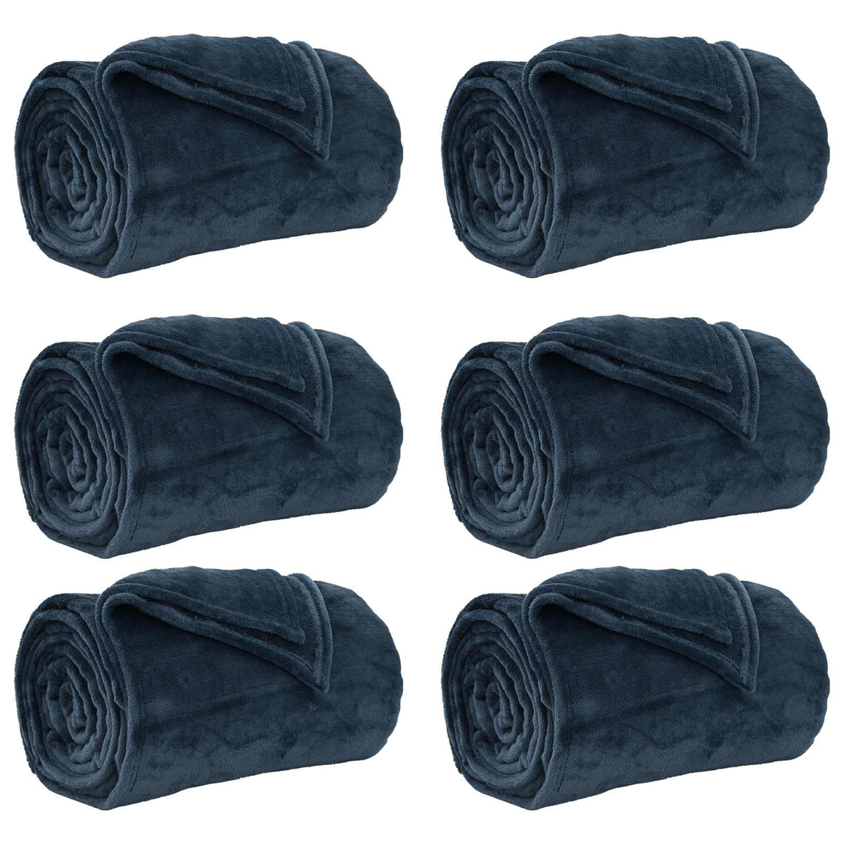Pokrivači za bacanje 6 pcs Mornarsko plava 220 x 240 cm Runo