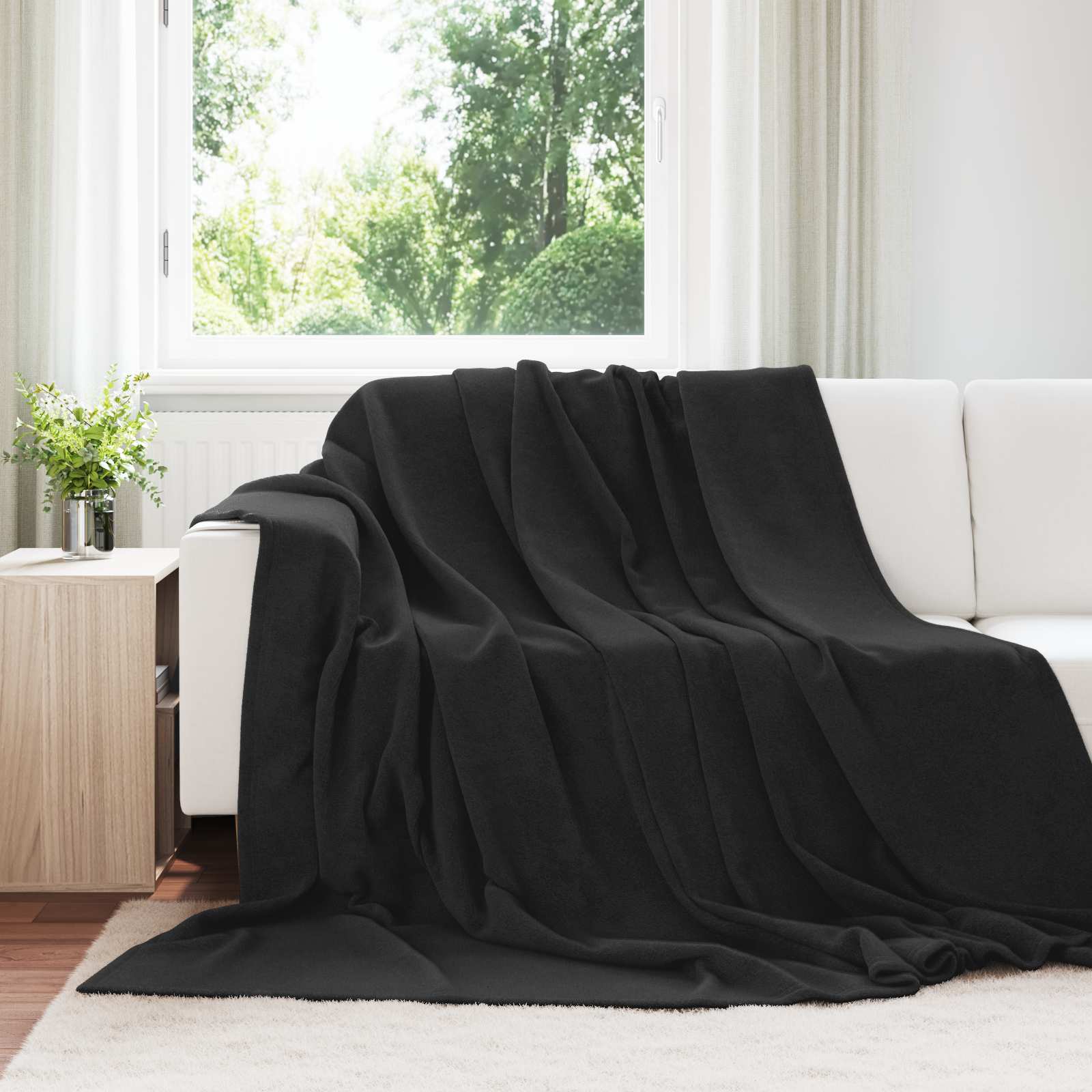 Pokrivači za bacanje 6 pcs Crna 220 x 240 cm Runo