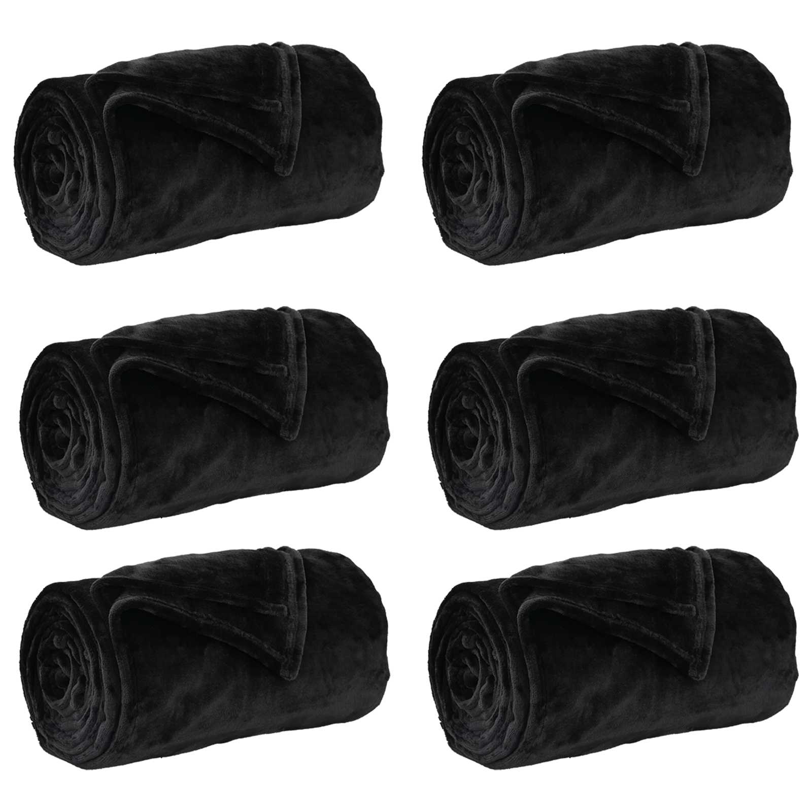 Pokrivači za bacanje 6 pcs Crna 220 x 240 cm Runo