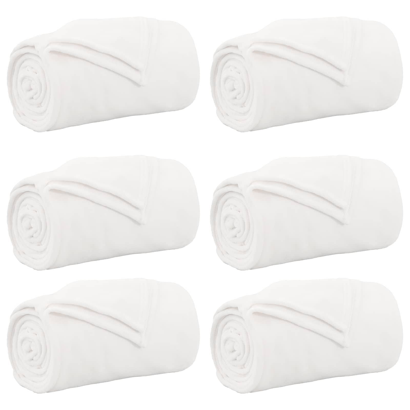 Pokrivači za bacanje 6 pcs Bijelo 130 x 150 cm Runo