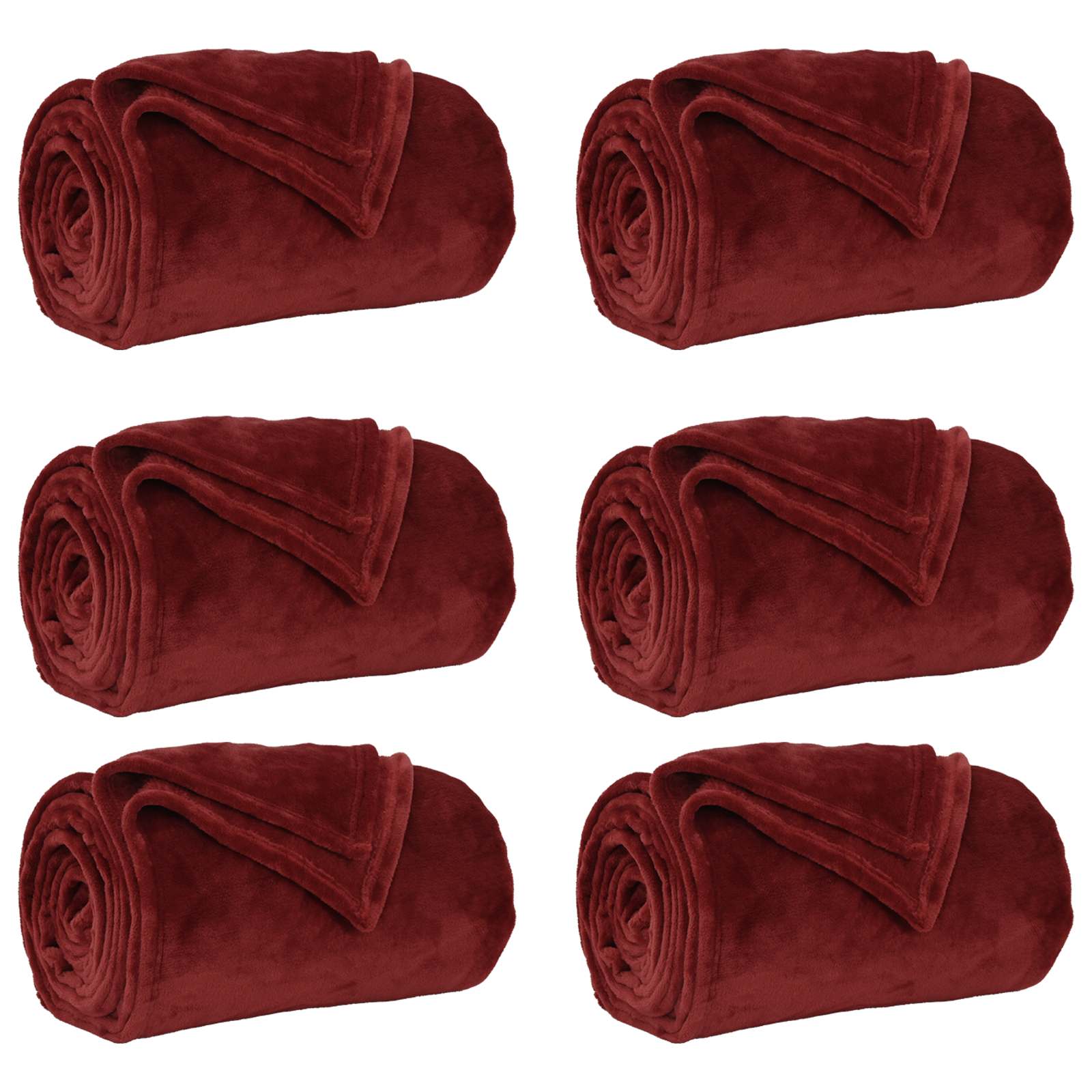 Pokrivači za bacanje 6 pcs Bordeaux Crvena 220 x 240 cm Runo