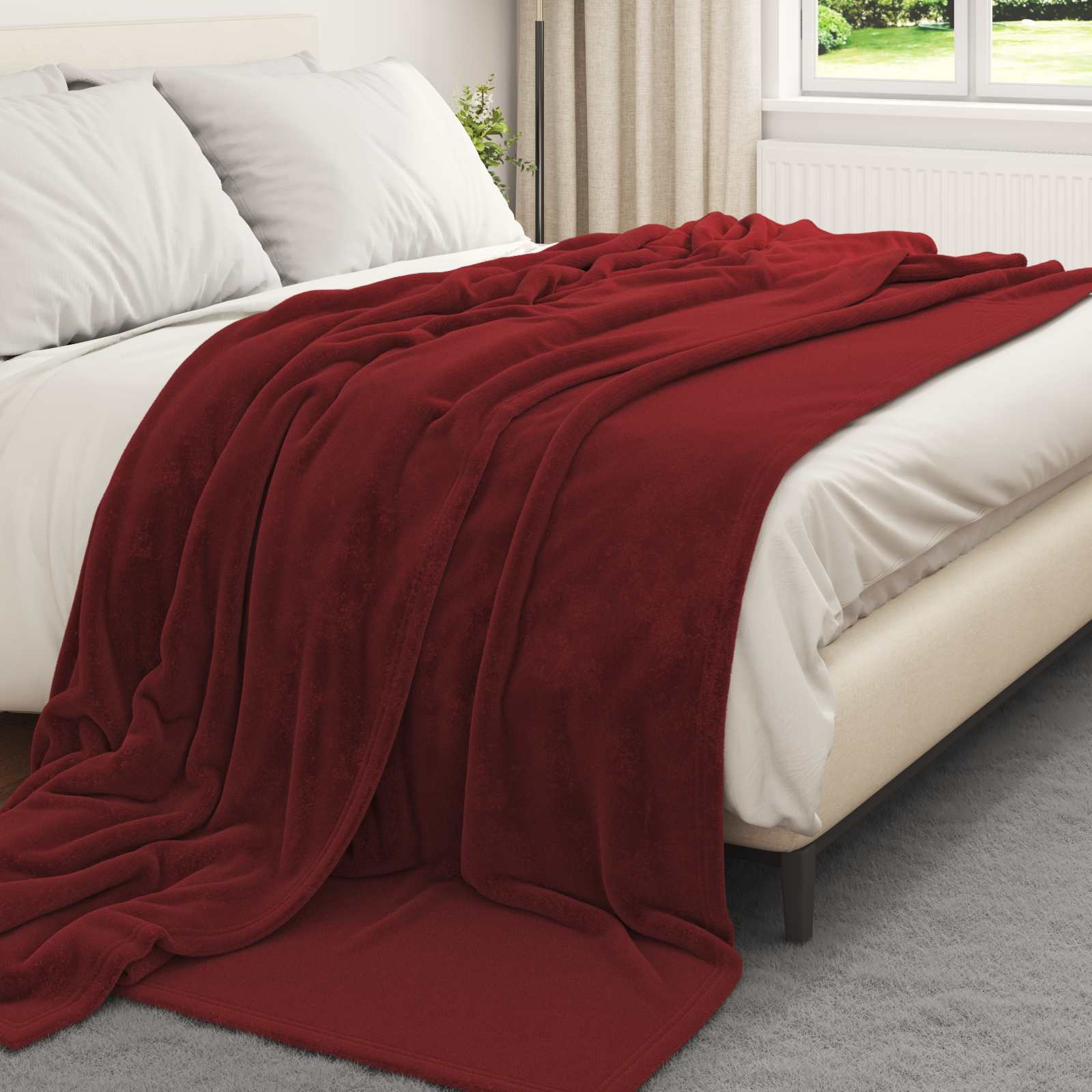 Pokrivači za bacanje 6 pcs Bordeaux Crvena 240 x 270 cm Runo