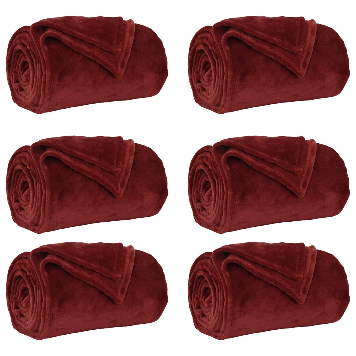 Pokrivači za bacanje 6 pcs Bordeaux Crvena 240 x 270 cm Runo