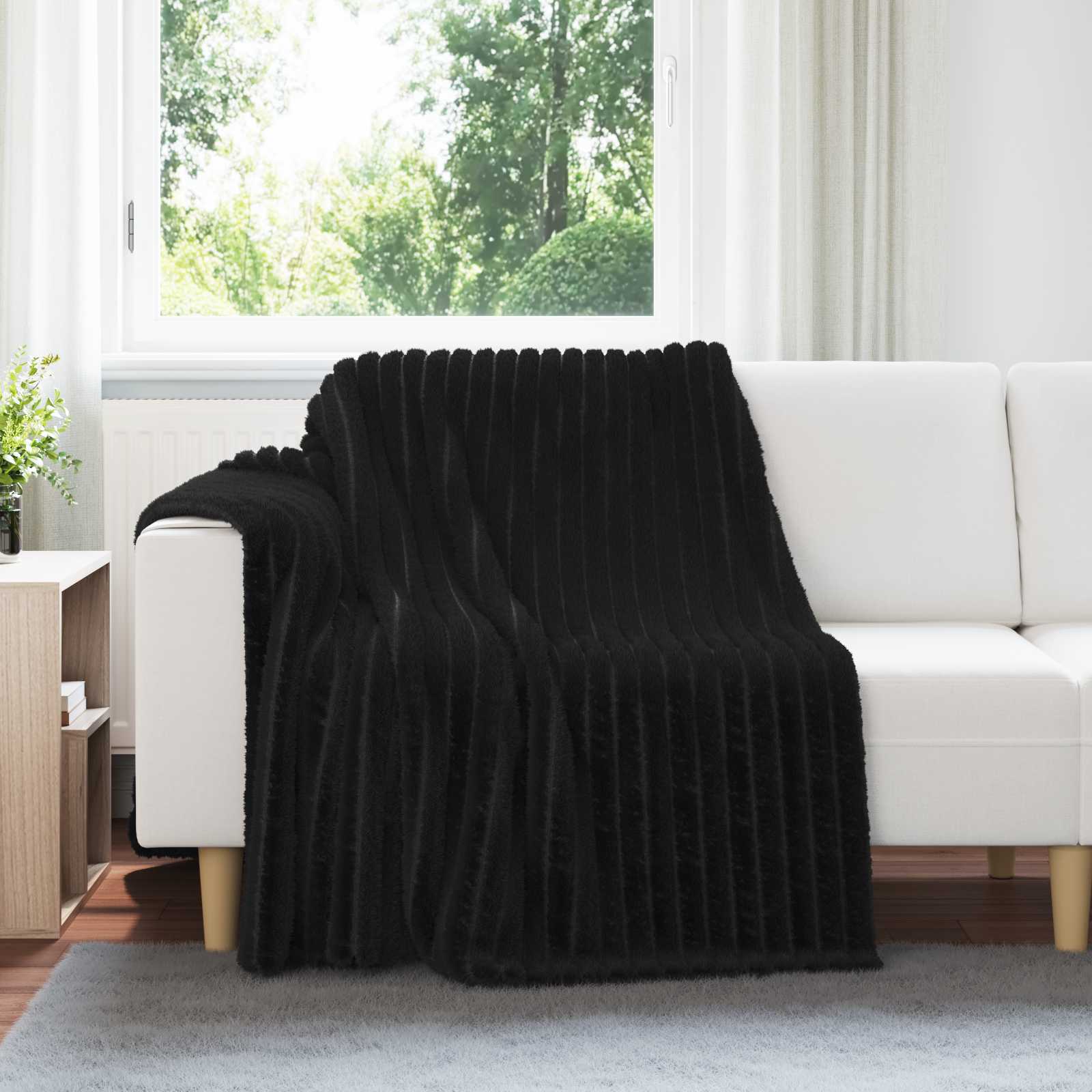 Pokrivač Crna 200 x 150 cm Runo