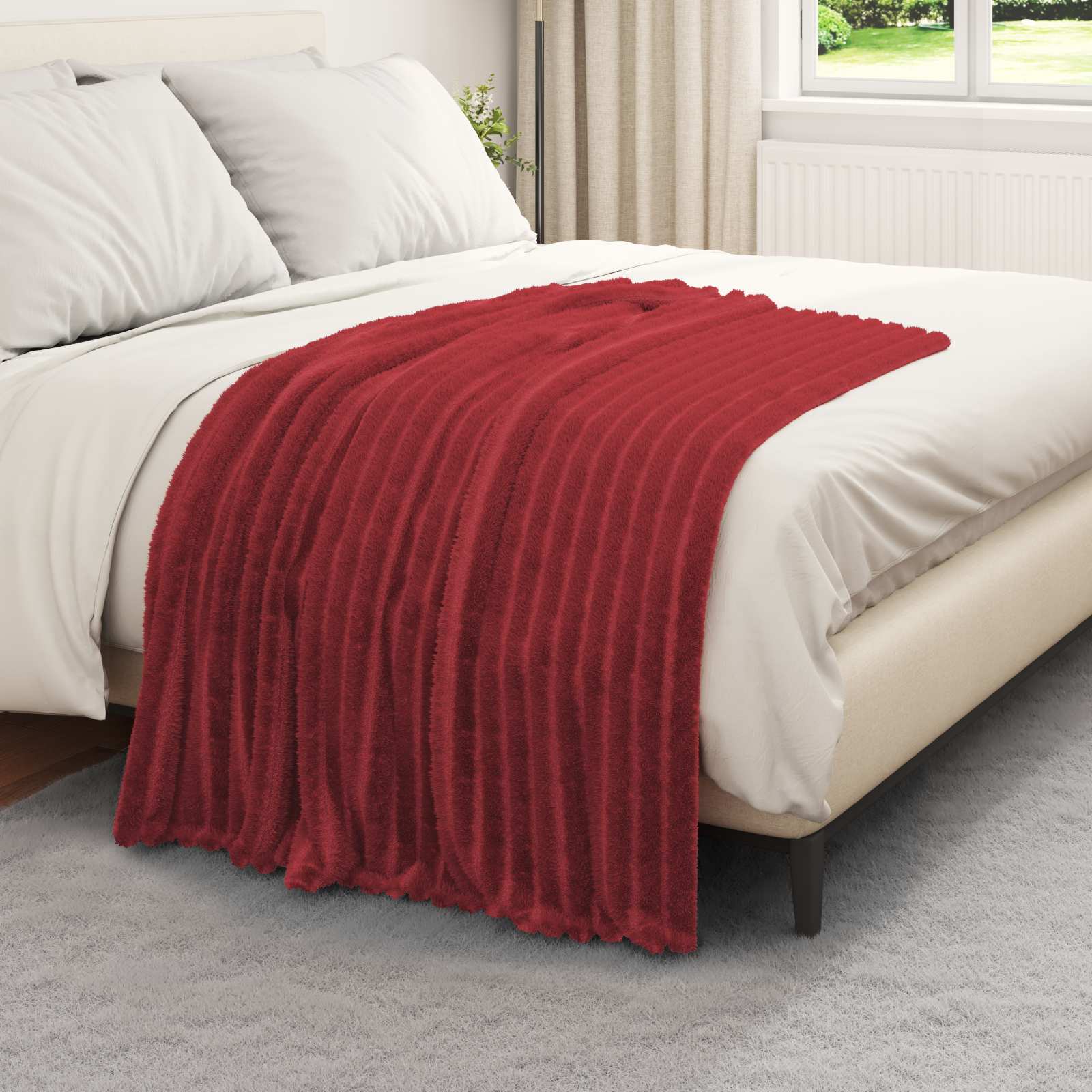 Pokrivač Bordeaux Crvena 150 x 130 cm Runo