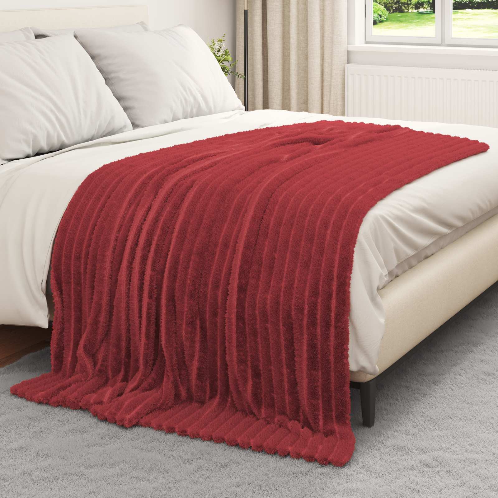 Pokrivač Bordeaux Crvena 200 x 150 cm Runo