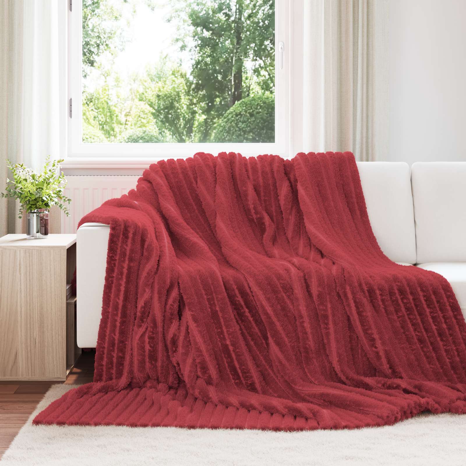 Pokrivač Bordeaux Crvena 240 x 220 cm Runo