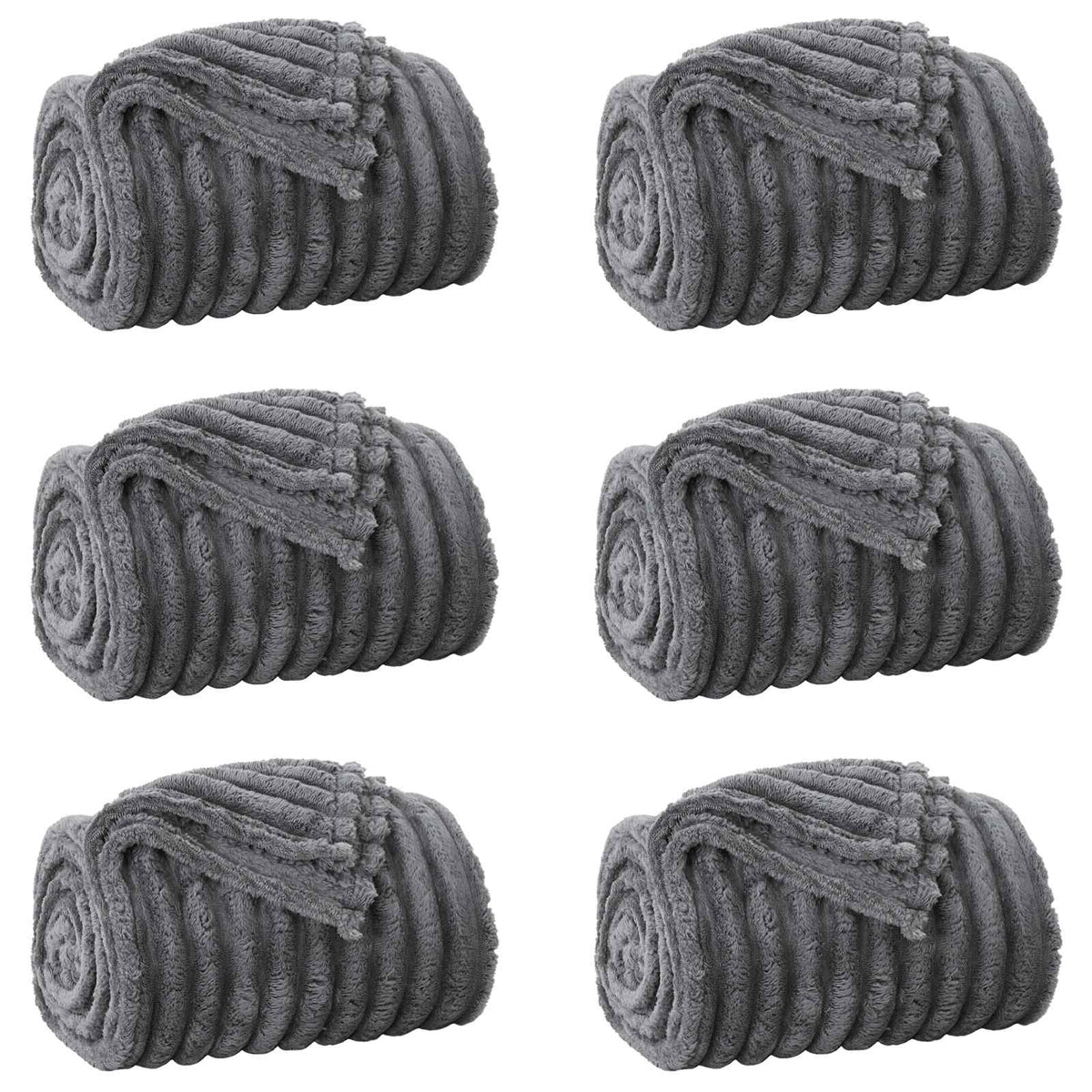 Pokrivači za bacanje 6 pcs Tamno siva 150 x 130 cm Runo