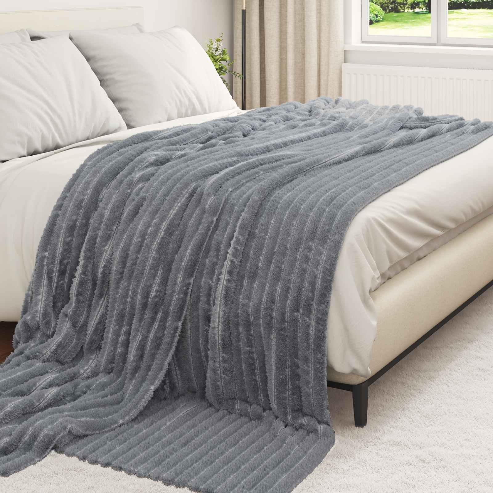 Pokrivači za bacanje 6 pcs Tamno siva 240 x 220 cm Runo