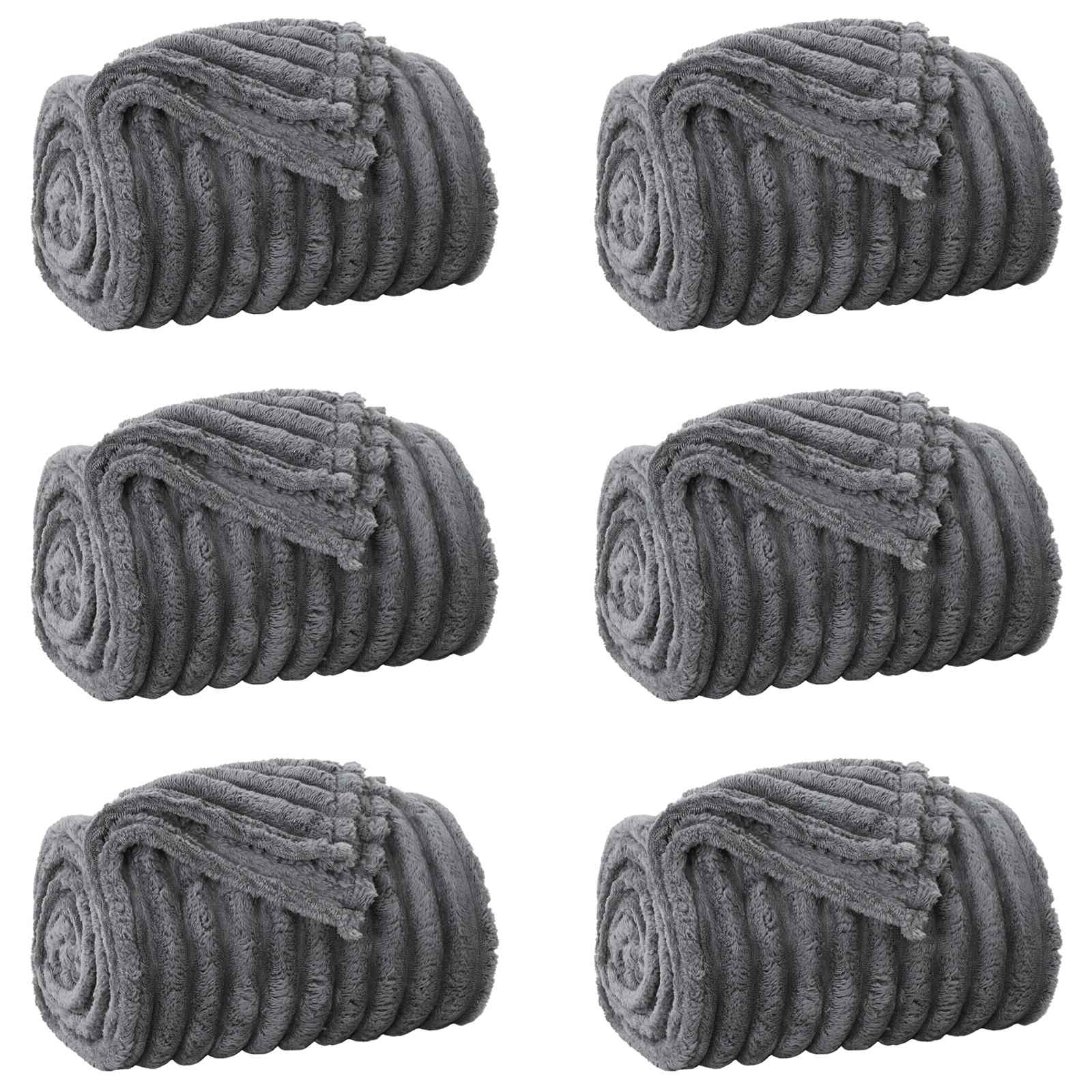 Pokrivači za bacanje 6 pcs Tamno siva 270 x 240 cm Runo