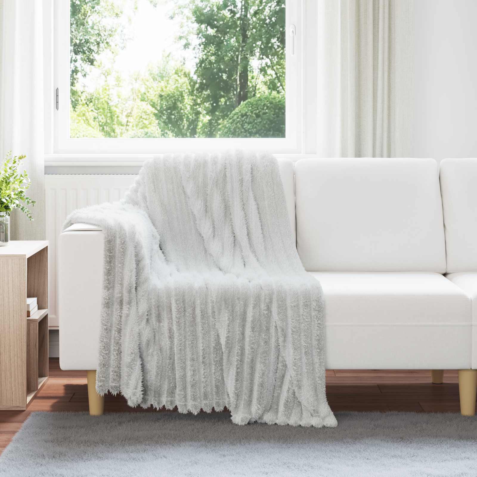 Pokrivači za bacanje 6 pcs Siva 150 x 130 cm Runo