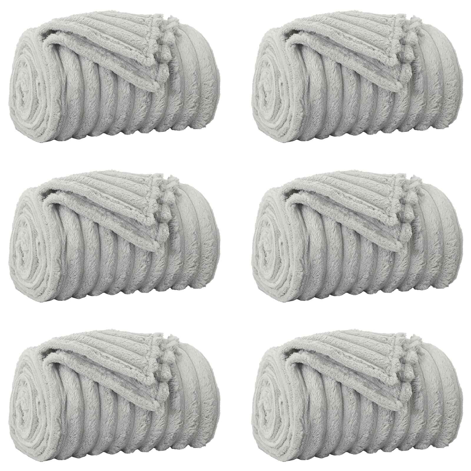 Pokrivači za bacanje 6 pcs Siva 150 x 130 cm Runo