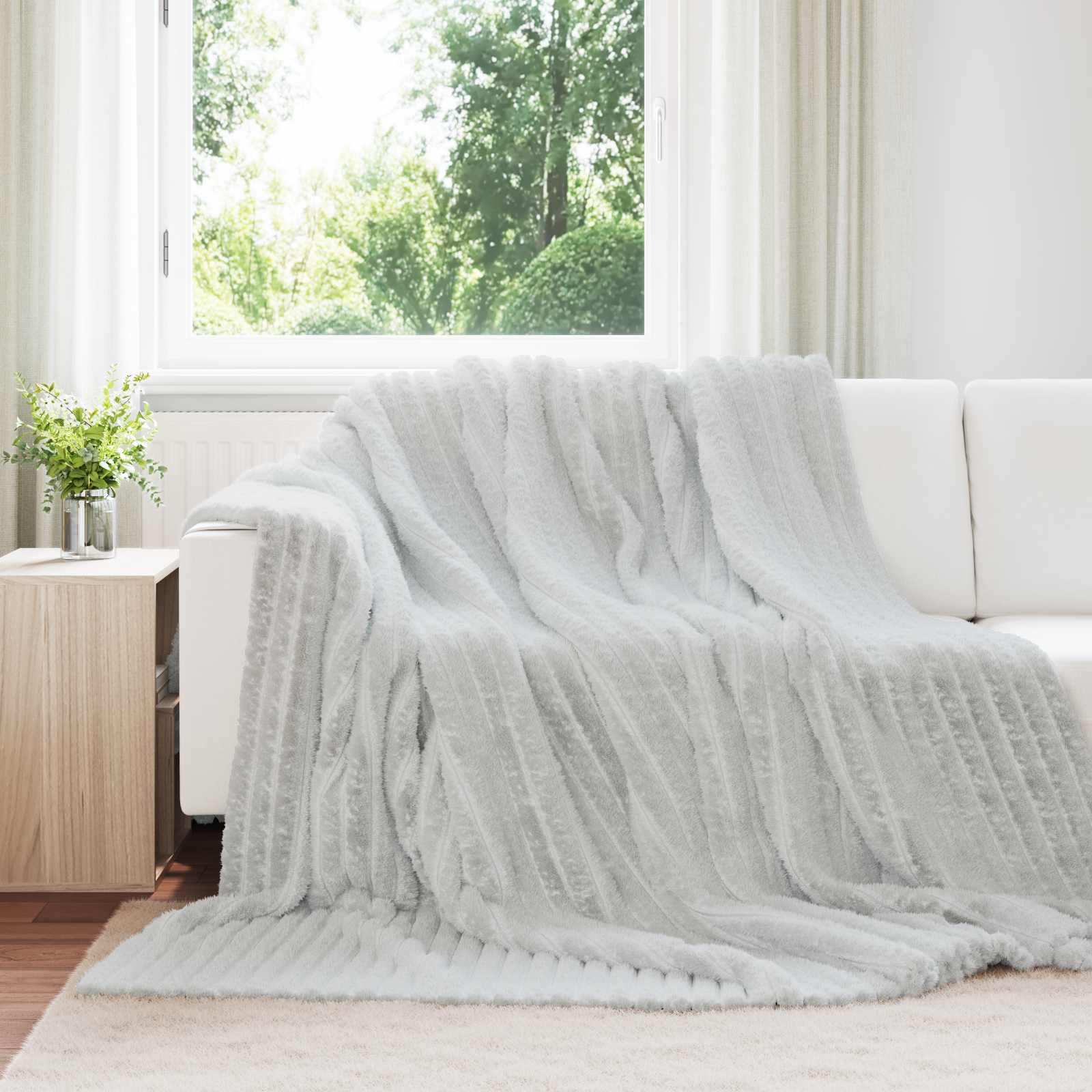 Pokrivači za bacanje 6 pcs Siva 270 x 240 cm Runo