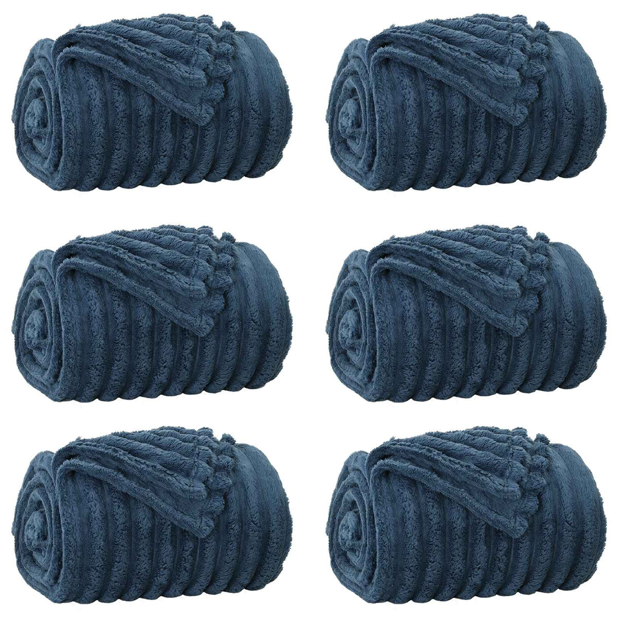Pokrivači za bacanje 6 pcs Mornarsko plava 150 x 130 cm Runo