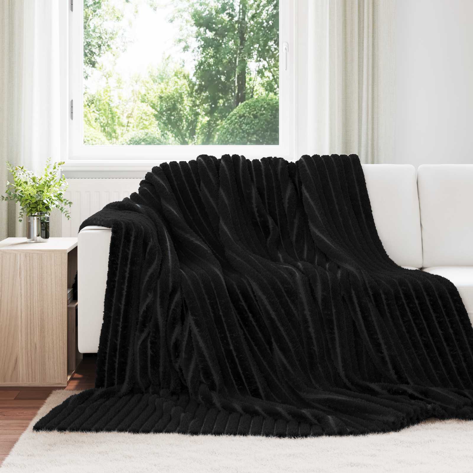 Pokrivači za bacanje 6 pcs Crna 270 x 240 cm Runo