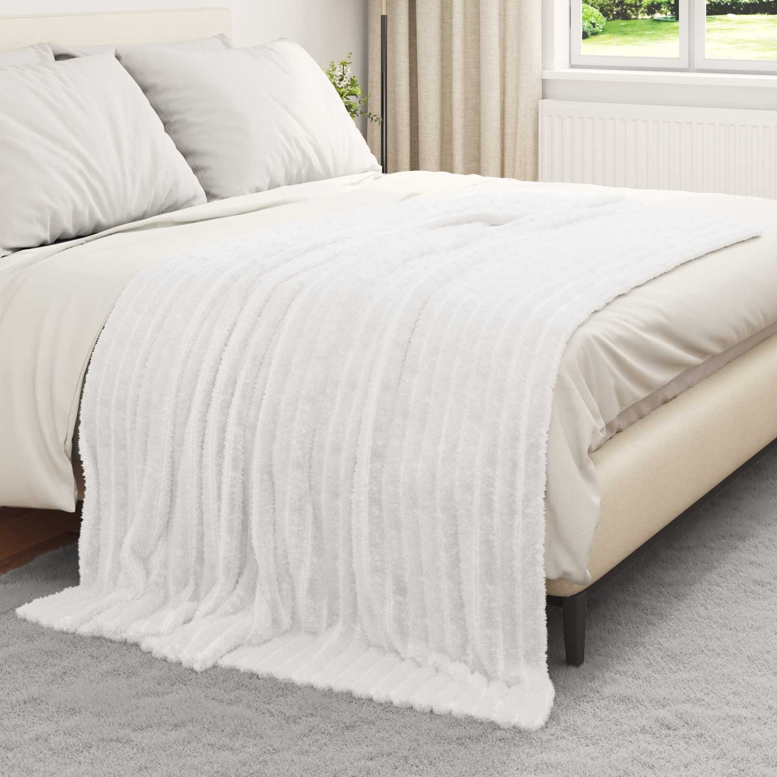 Pokrivači za bacanje 6 pcs Bijelo 200 x 150 cm Runo