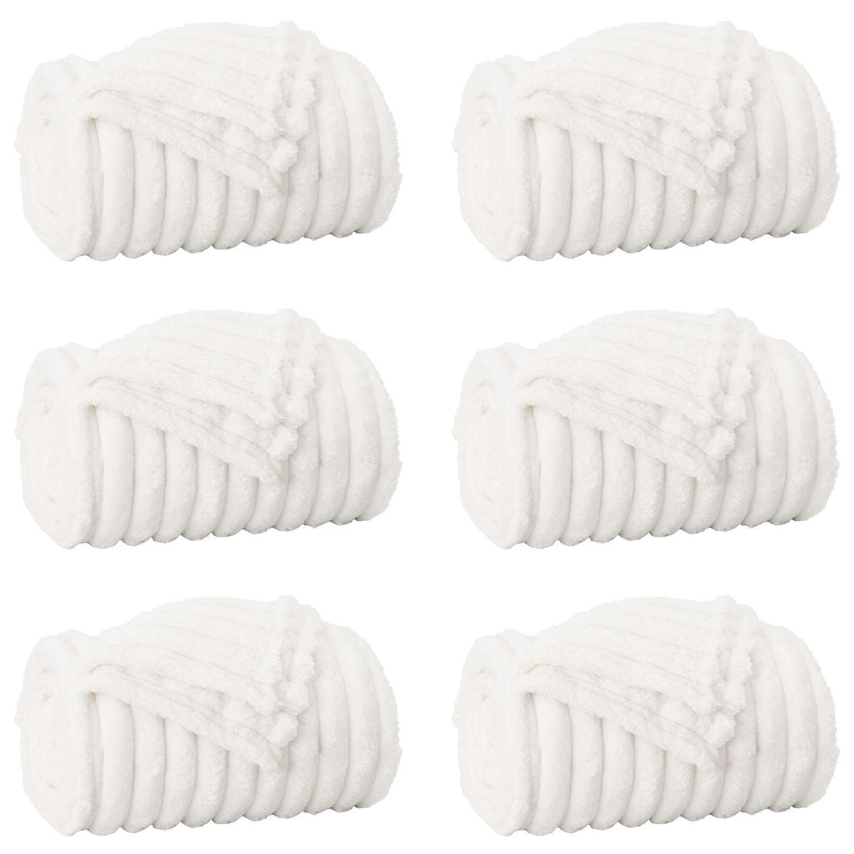 Pokrivači za bacanje 6 pcs Bijelo 200 x 150 cm Runo