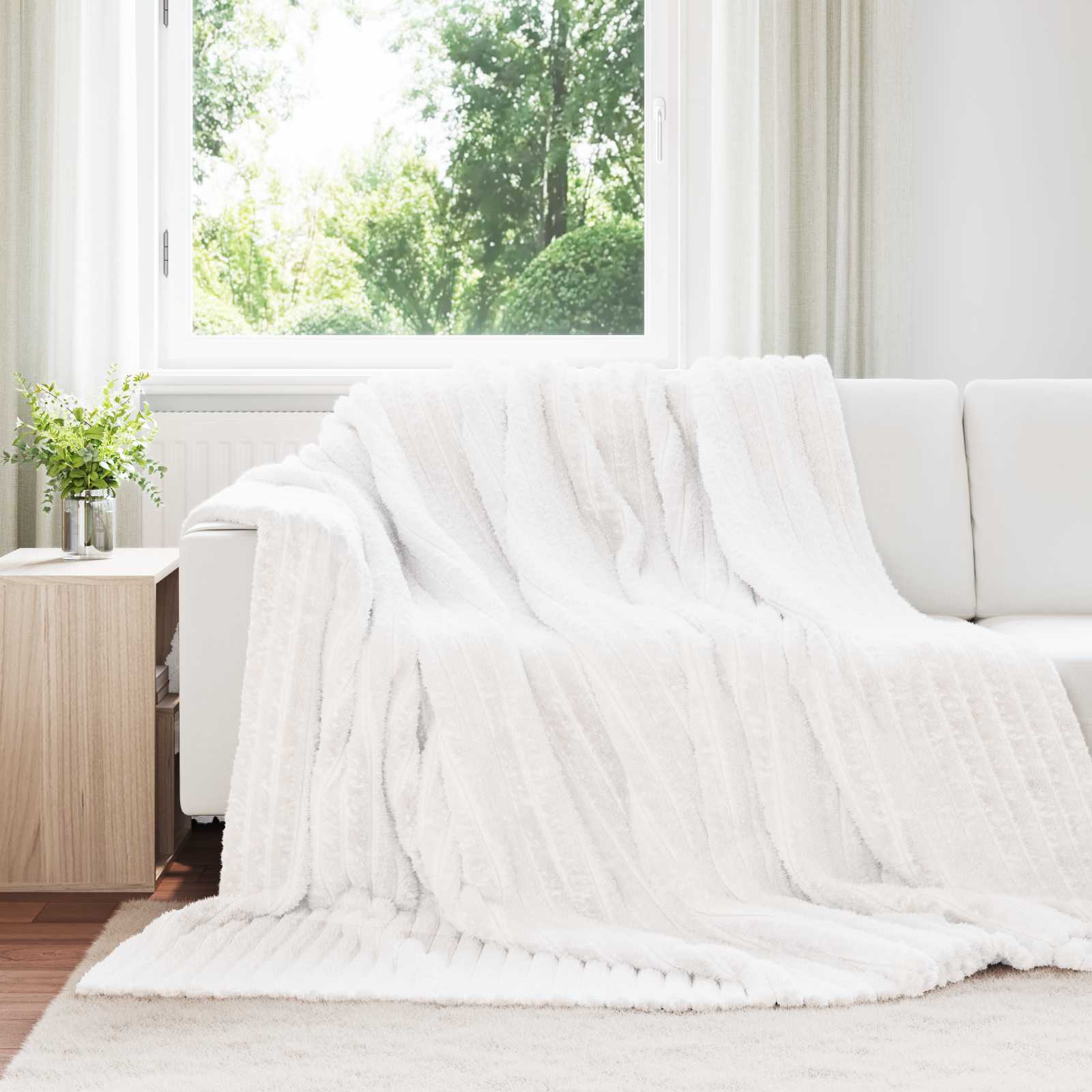 Pokrivači za bacanje 6 pcs Bijelo 270 x 240 cm Runo