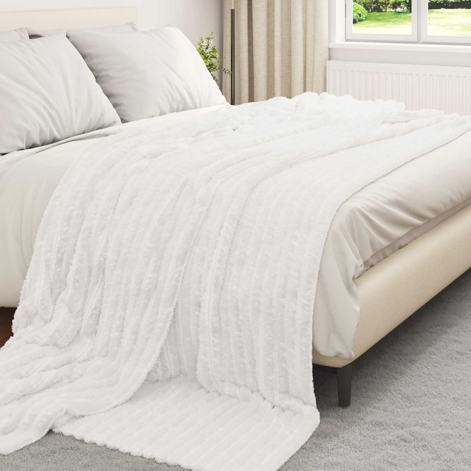 Pokrivači za bacanje 6 pcs Bijelo 270 x 240 cm Runo