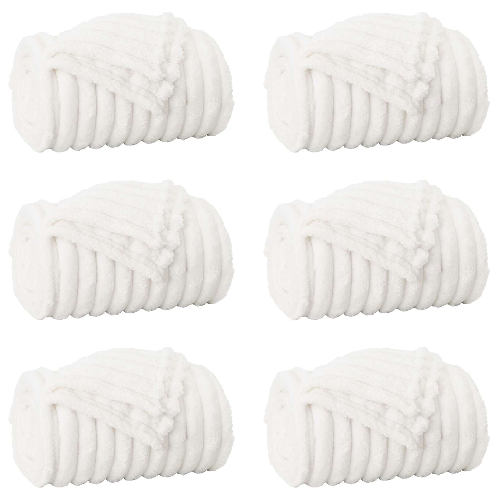 Pokrivači za bacanje 6 pcs Bijelo 270 x 240 cm Runo