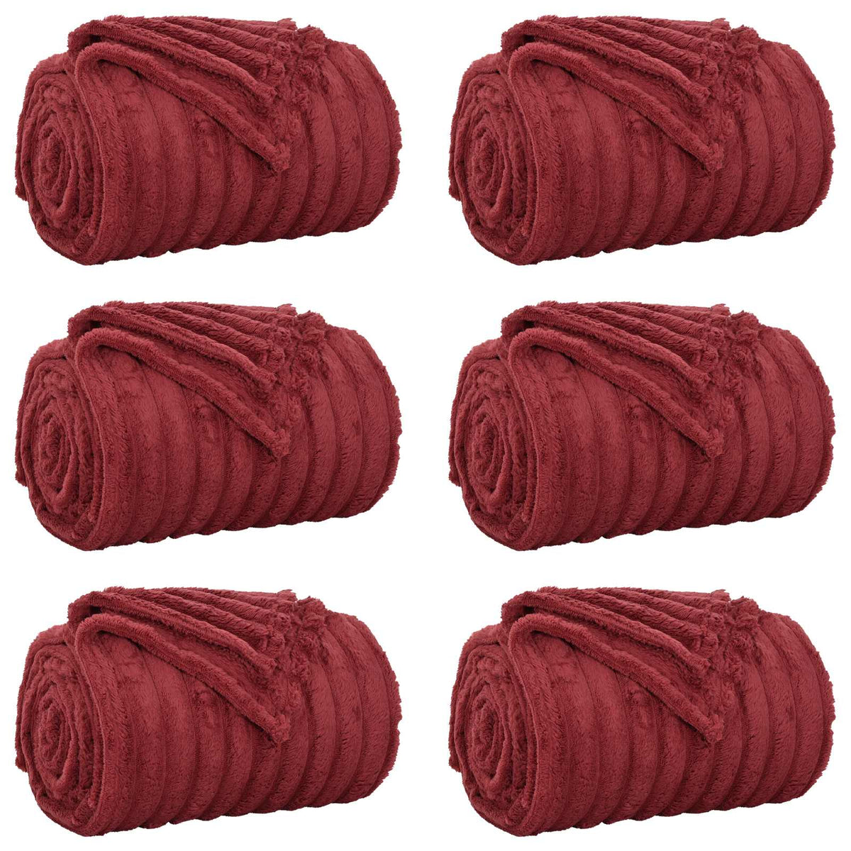 Pokrivači za bacanje 6 pcs Bordeaux Crvena 150 x 130 cm Runo