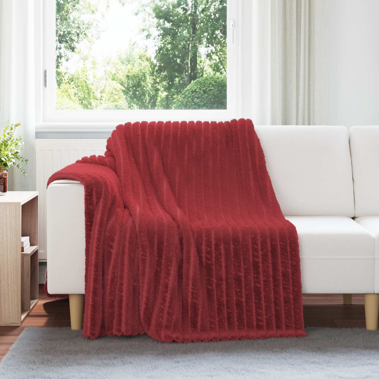 Pokrivači za bacanje 6 pcs Bordeaux Crvena 200 x 150 cm Runo