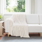 Pokrivači za bacanje 6 pcs Krema 150 x 130 cm Runo