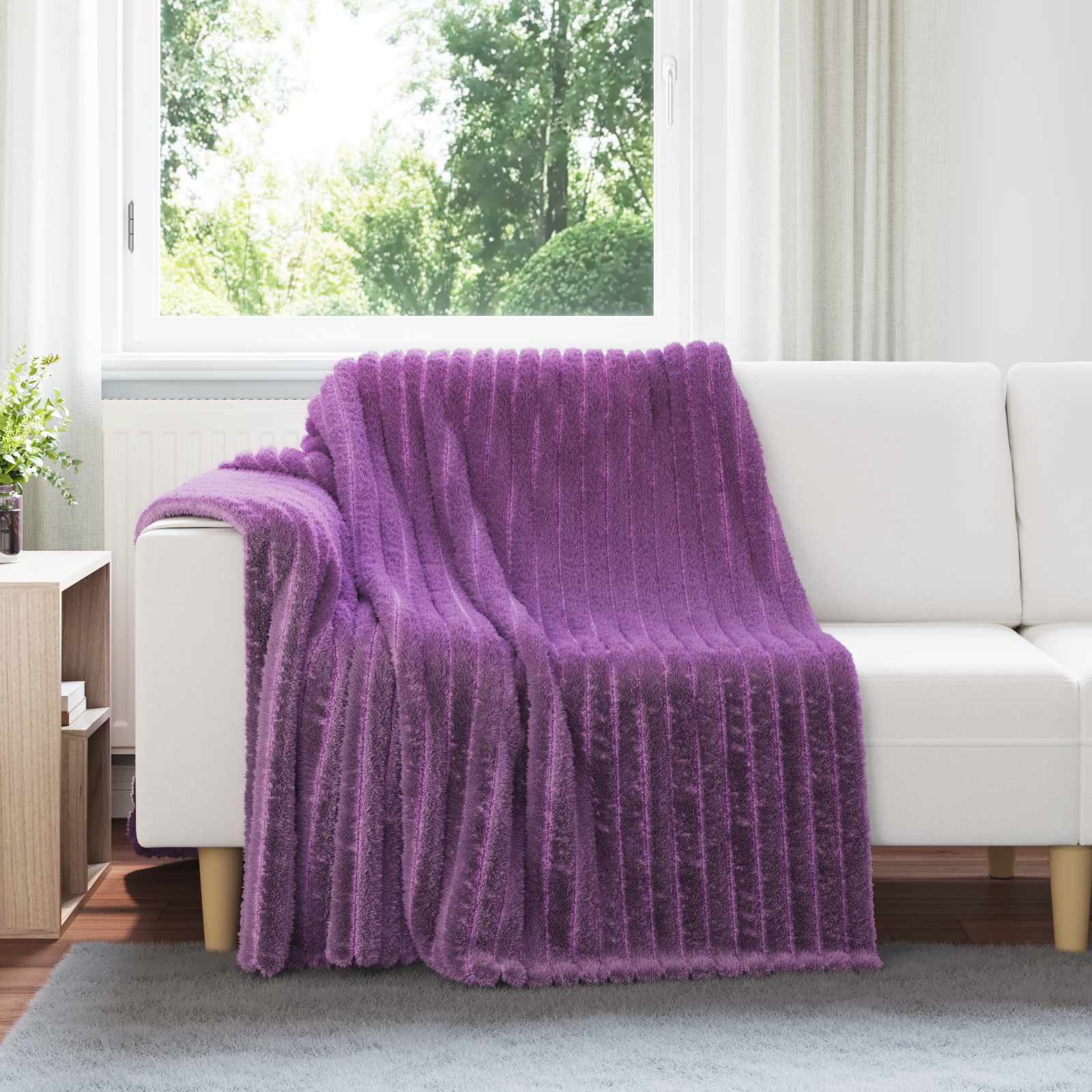 Pokrivači za bacanje 6 pcs Ljubičasta 200 x 150 cm Runo