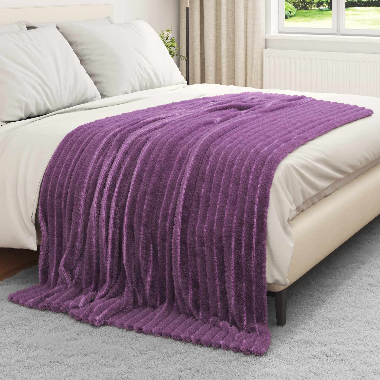 Pokrivači za bacanje 6 pcs Ljubičasta 200 x 150 cm Runo