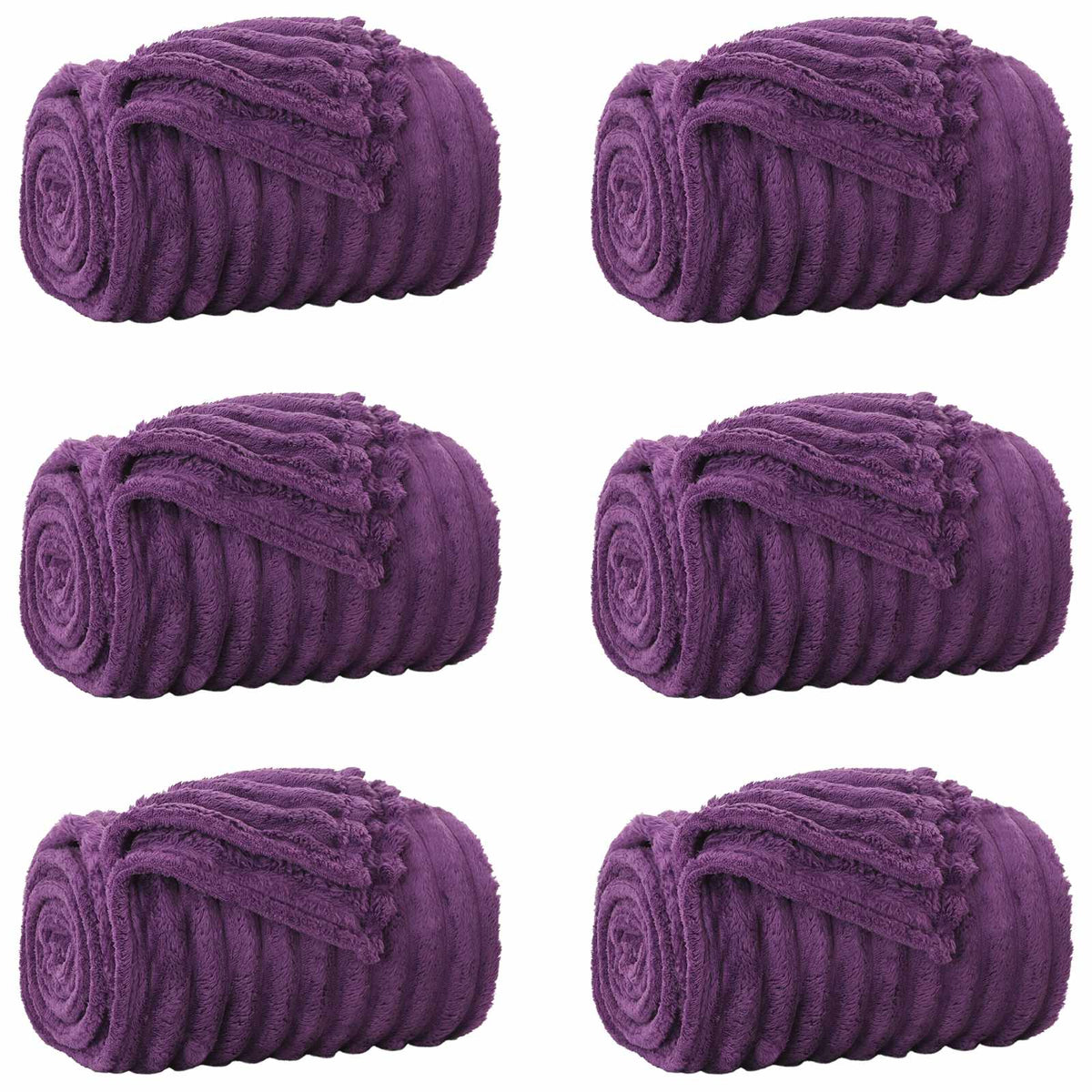 Pokrivači za bacanje 6 pcs Ljubičasta 200 x 150 cm Runo