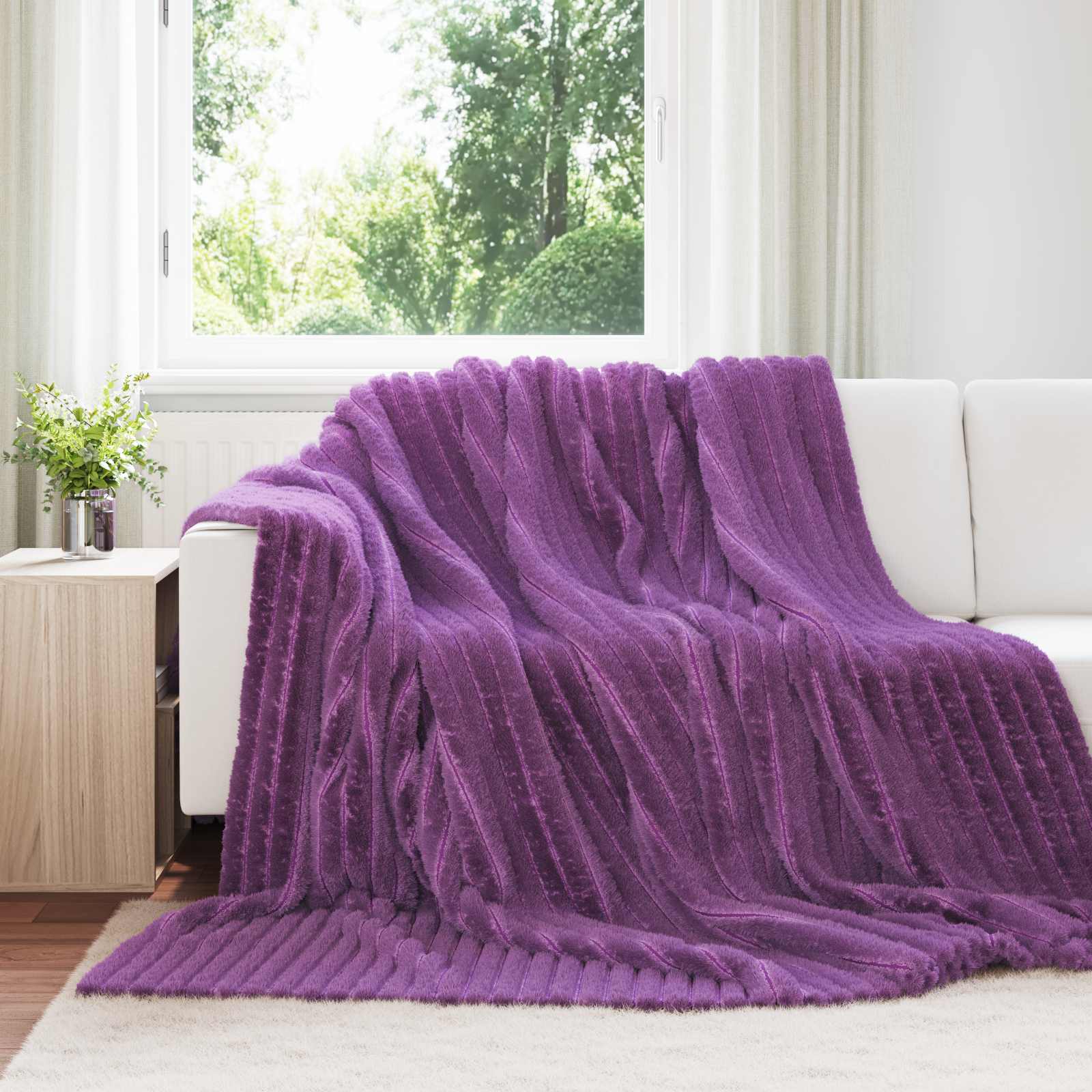 Pokrivači za bacanje 6 pcs Ljubičasta 240 x 220 cm Runo