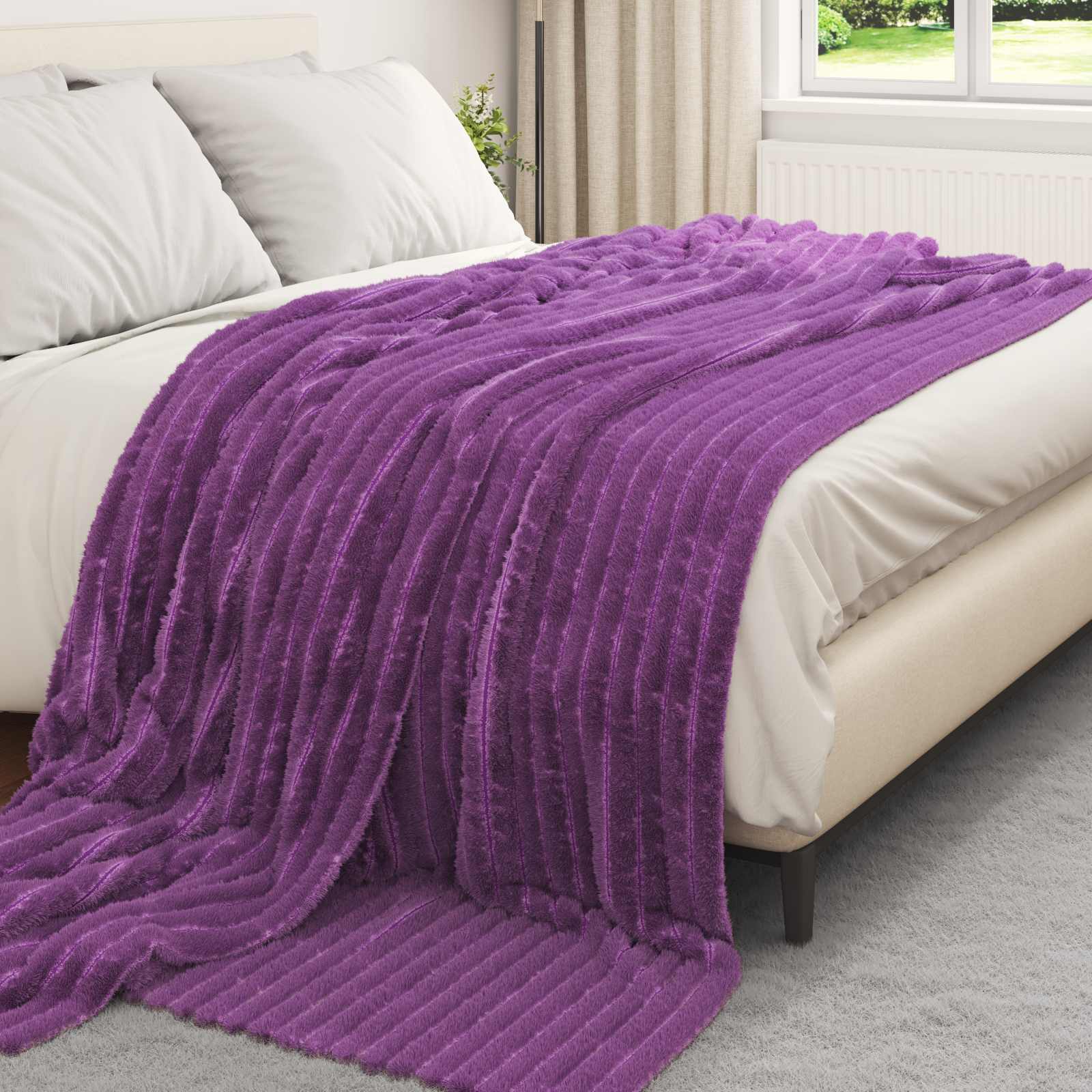 Pokrivači za bacanje 6 pcs Ljubičasta 240 x 220 cm Runo