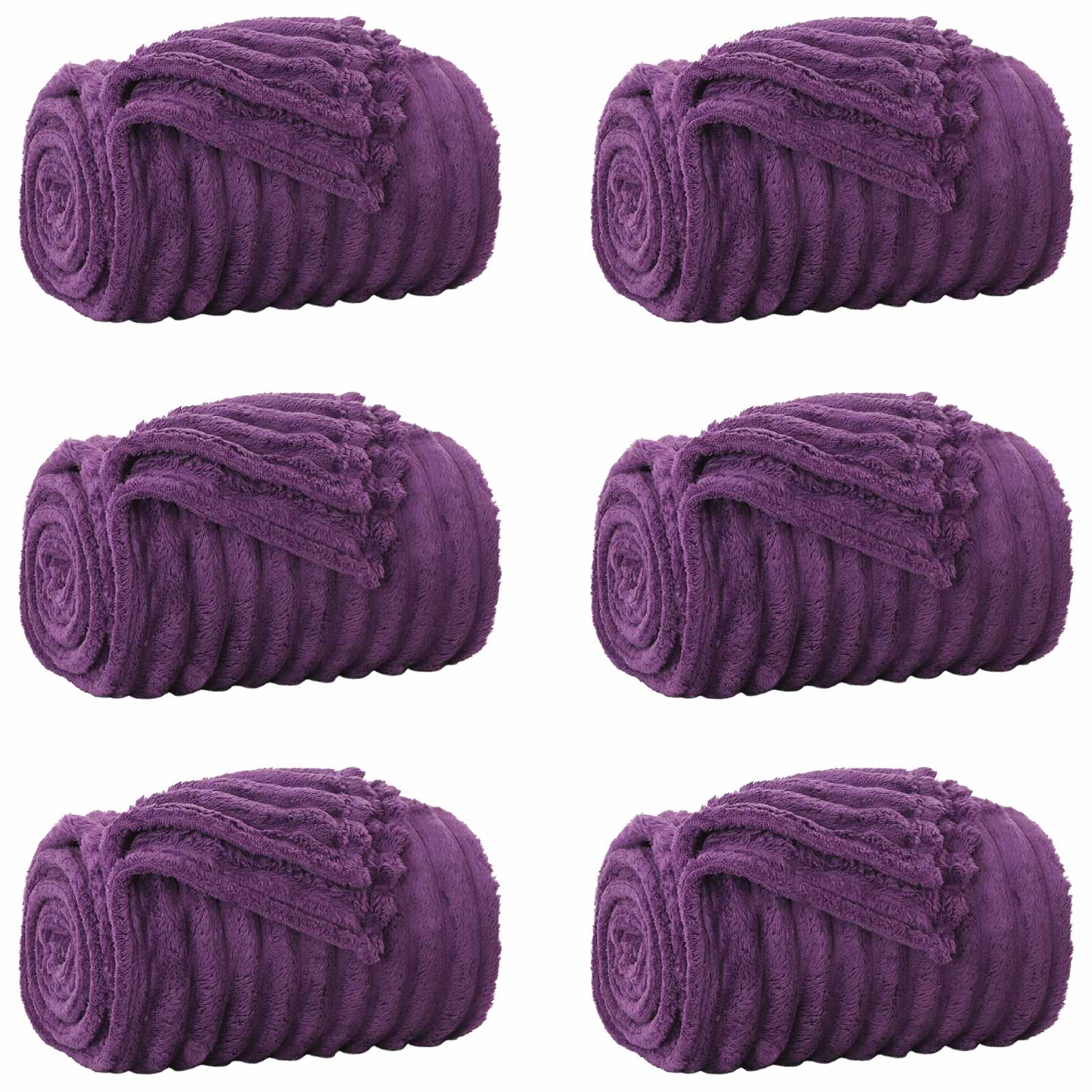 Pokrivači za bacanje 6 pcs Ljubičasta 240 x 220 cm Runo